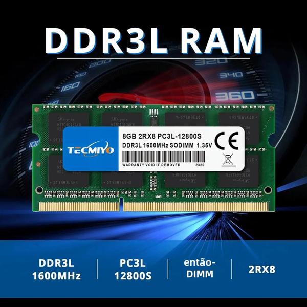 Imagem de Memória RAM DDR3/DDR3L para Laptop - 4GB e 8GB (1066MHz, 1333MHz, 1600MHz)