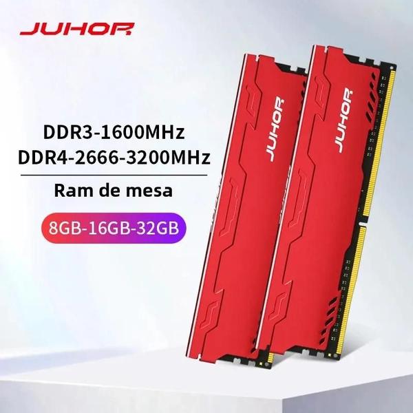 Imagem de Memória RAM DDR3 e DDR4 para Desktop - 8GB, 16GB e 32GB - com Dissipador de Calor