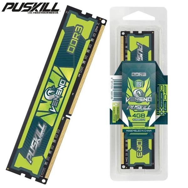 Imagem de Memória RAM DDR3 PUSKILL - 8GB, 4GB - 1600MHz e 1333MHz - 240 Pinos