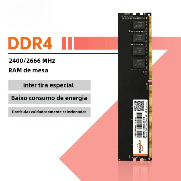 Imagem de Memória RAM DDR4 8GB - 2400MHz/2666MHz - PC4-19200/21300 - 288 pinos