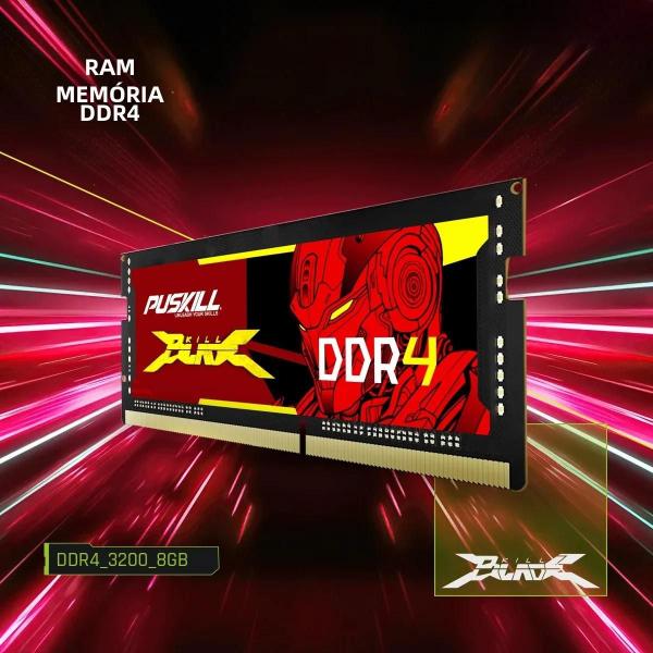 Imagem de Memória RAM DDR4/DDR3L SODIMM para Laptop - 4GB, 8GB, 16GB e 32GB (Puskill)