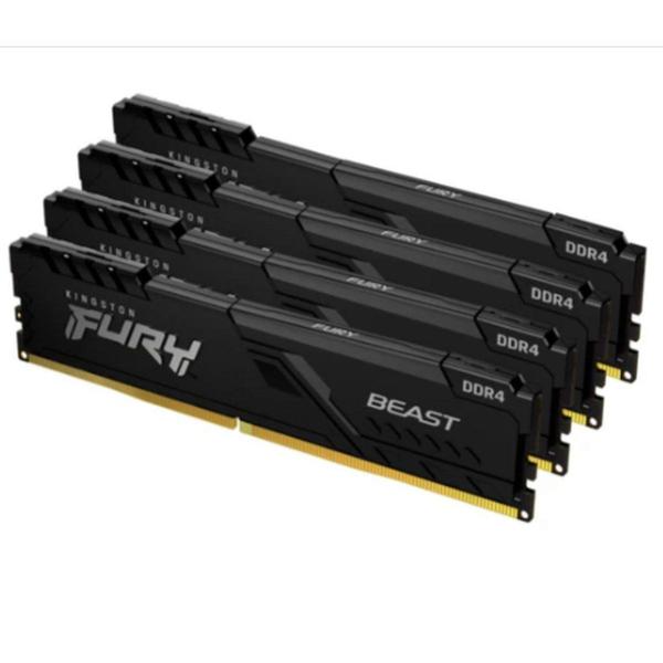 Imagem de Memória RAM Kingston FURY Beast Black 32GB (4 x 8GB) DIMM DDR4 2666Mhz  KF426C16BBK4/32