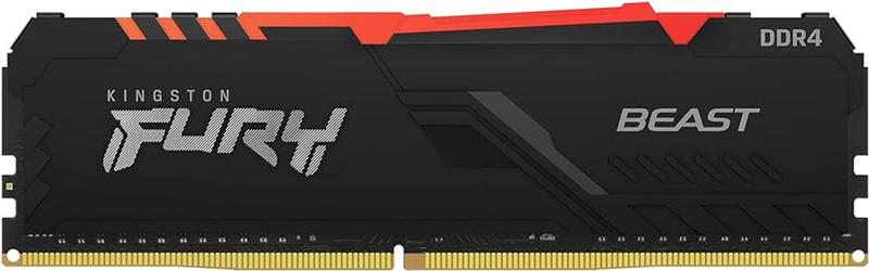 Imagem de Memoria Ram Kingston Fury Beast DDR4 16GB 3200MHZ RGB - Preto (KF432C16BB12A/16)