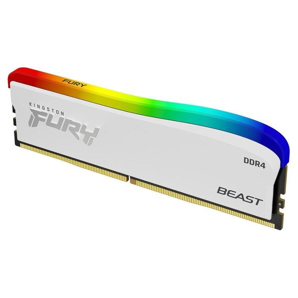 Imagem de Memória RAM Kingston Fury Beast Edição Especial, RGB, 16GB, 3600MHz, DDR4, CL18, Branco - KF436C18BWA/16