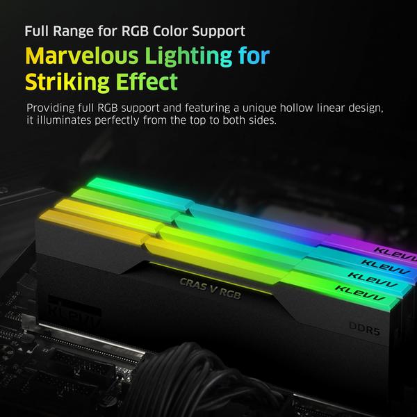 Imagem de Memória RAM KLEVV CRAS V RGB DDR5 32GB (2x16GB) 6000MHz