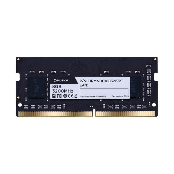 Memória RAM para Notebook Husky, 8GB, 3200MHz, DDR4, CL19 - HRMN001083219PT Memória RAM para Notebook Husky, 8GB, 3200MHz, DDR4, CL19 - HRMN001083219PT