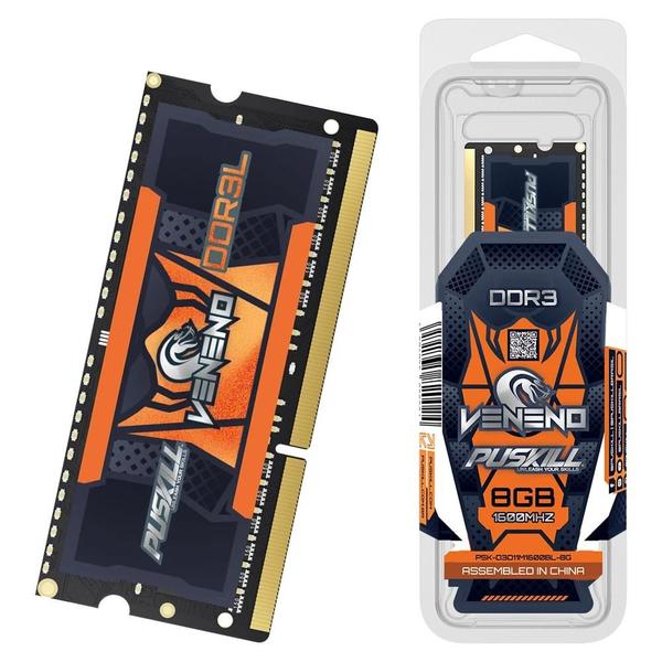 Imagem de Memória RAM SODIMM DDR4/DDR3L para Laptop - 4GB, 8GB, 16GB e 32GB (PUSKILL)