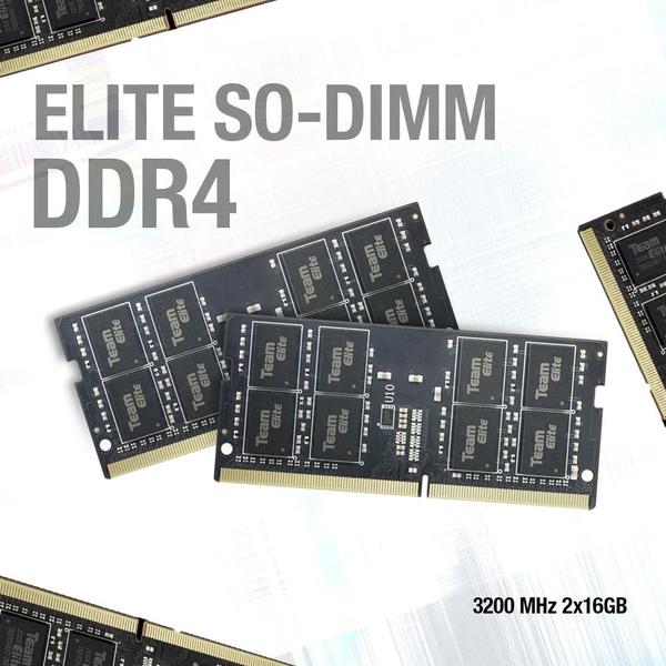 Imagem de Memória RAM TEAMGROUP Elite DDR4 32 GB (2 x 16 GB) 3200 MHz