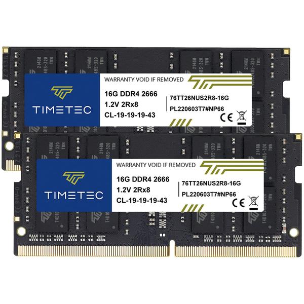 Imagem de Memória RAM Timetec 32GB (2x16GB) DDR4 2666MHz SODIMM Notebook