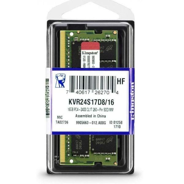 Imagem de Memória RAM ValueRAM color verde 16GB 1 Kingston KVR24S17D8/16