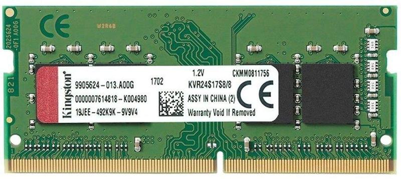 Imagem de Memória RAM ValueRAM color verde 8GB 1 Kingston KVR24S17S8/8