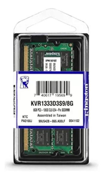 Imagem de Memória Ram Valueram Verde 8gb 1 Kingston Kvr1333d3s9/8g