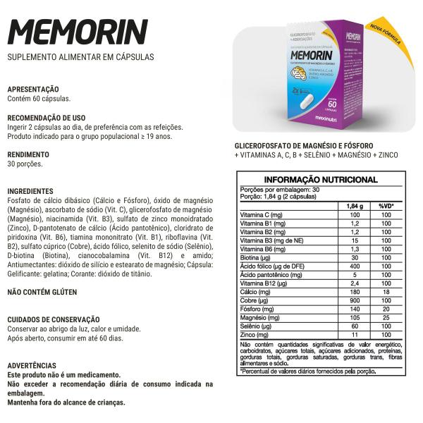 Imagem de Memorin Fosforo + Vitaminas 60 Capsulas Maxinutri