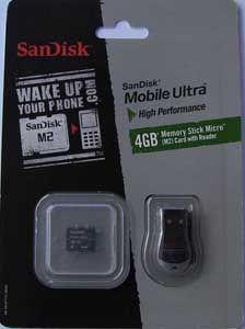 Imagem de Memory Stick Micro 4GB M2 Sandisk Mobile Ultra Adaptador Usb