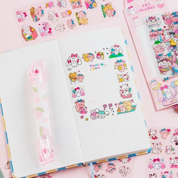 Imagem de Meninas Bonitos 150 Pçs Kawaii Scrapbooking Sapo Bicicleta Decalques Dos Desenhos Animados Papelaria