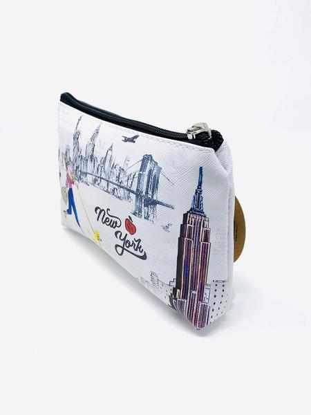 Imagem de Meninas e mulheres moda bonito Nova York lembrança zíper bolsa de viagem cosméticos saco bolsa de maquiagem (JP-330104H)