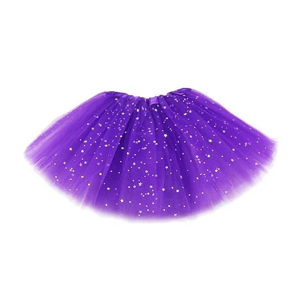 Imagem de Meninas Glitter Lantejoulas Tutu Saia 3 Camadas Tule Criança Pettiskirt Crianças Chiffon 2-8t