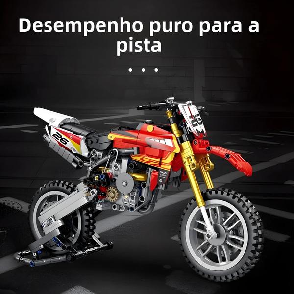 Imagem de Meninos Diy Técnica Motocicleta De Corrida Modelo Bloco De Construção Brinquedo Moc Cidade