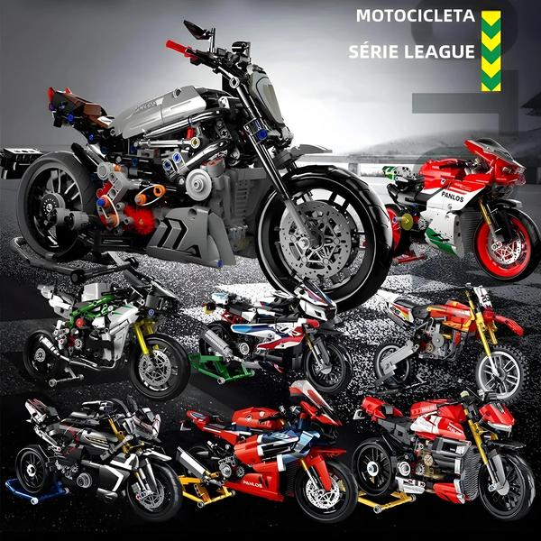 Imagem de Meninos Diy Técnica Motocicleta De Corrida Modelo Bloco De Construção Brinquedo Moc Cidade