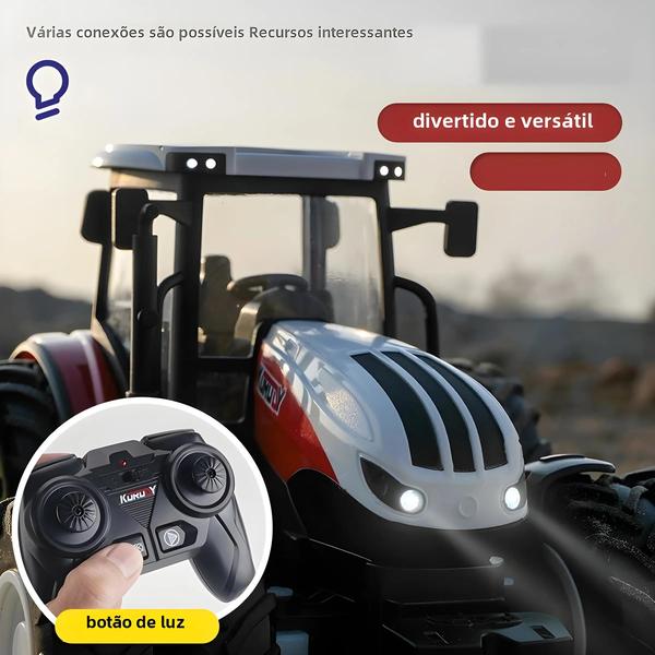 Imagem de Meninos Rc Carro Tratores Reboque 24g Rádio Controlado Simulador De Agricultura Caminhão Em