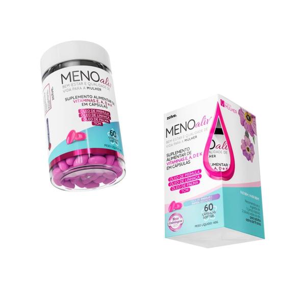 Meno Aliv - 3 Potes - Suplemento de Bem-Estar Feminino - 60 Cápsulas - Zolve Labs Imagem de Meno Aliv - 3 Potes - Suplemento de Bem-Estar Feminino - 60 Cápsulas