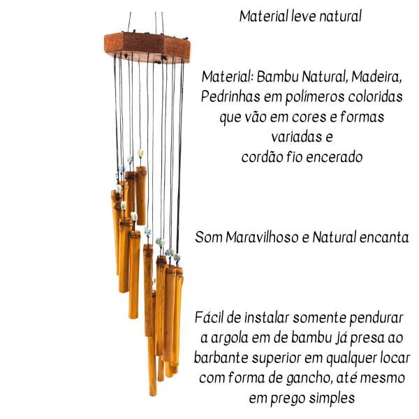 Imagem de Mensageiro Dos Ventos Espiral Sino Vento Bambu Natural