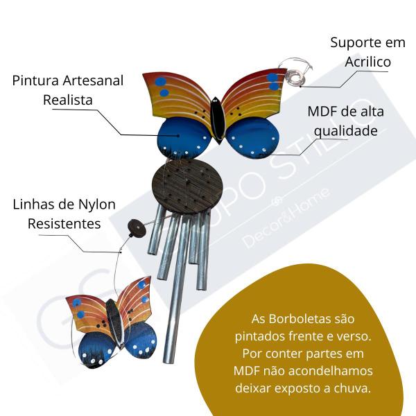 Imagem de Mensageiro Sino dos Ventos Borboleta Decoração Varanda