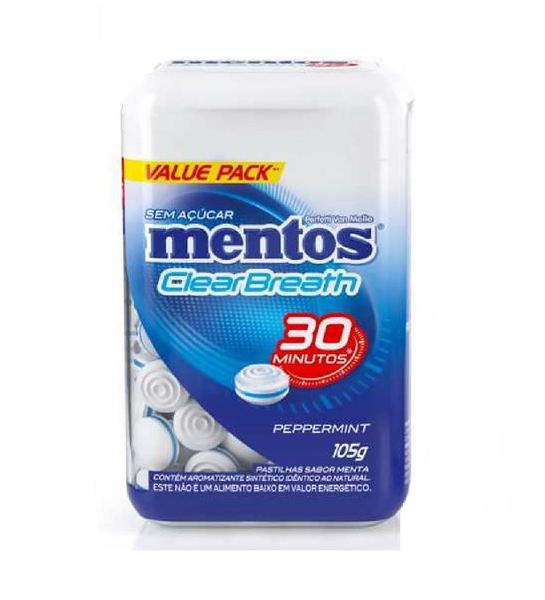 Mentos ClearBreath Potão Peppermint 105g Imagem de Mentos ClearBreath Potão Peppermint 105g