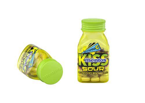 Imagem de Mentos Kiss Sour Sem Açúcar Limão Ácido 55 unidades 38,5g