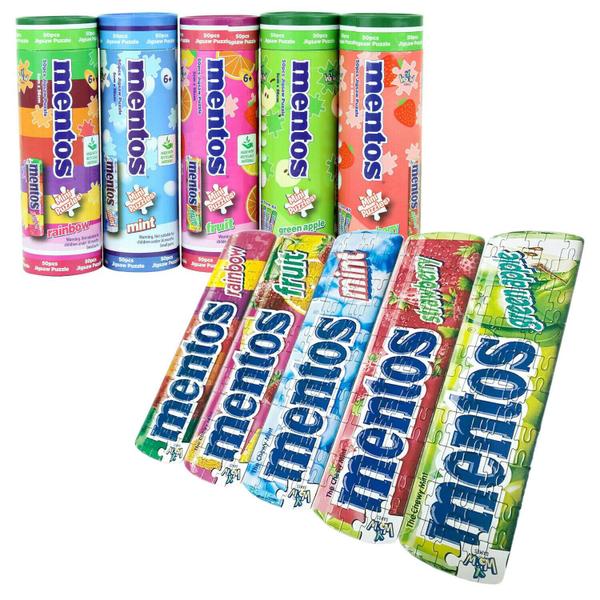 Imagem de Mentos Mini Jigsaw Puzzle 5-pack 3 "x10" Conjunto de doces coloridos