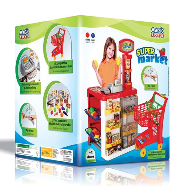 Imagem de Mercadinho Infantil Magic Market Supermercado Com Carrinho - Magic Toys