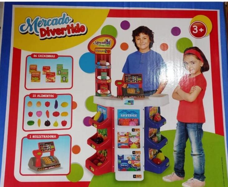 Imagem de Mercado Divertido Brinquedo Vender Frutas Caixa Crianças