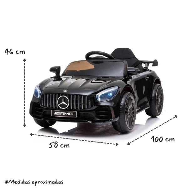 Imagem de Mercedes-Benz Mini Carro Elétrico 12v Recarregável 2 Motores Controle Remoto Luzes Som Bang Toys