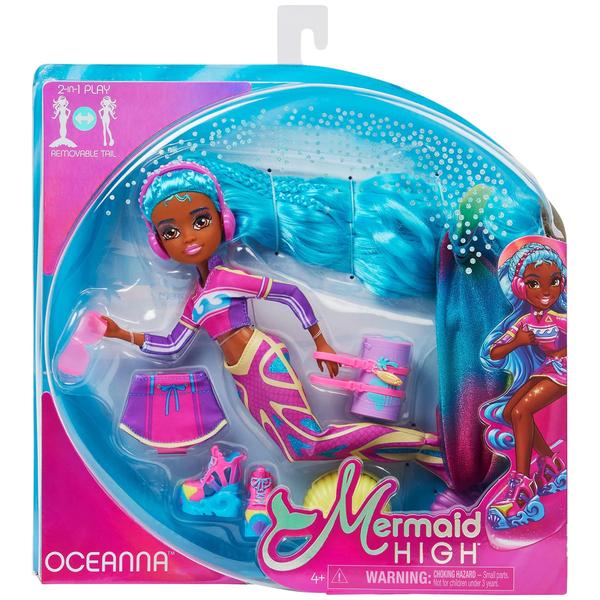 Imagem de Mermaid High, Oceanna Deluxe Mermaid Doll &amp Acessórios com Cauda Removível, Roupas de Boneca e 4 Acessórios de Moda, Brinquedos Infantis para Meninas de 4 anos ou mais