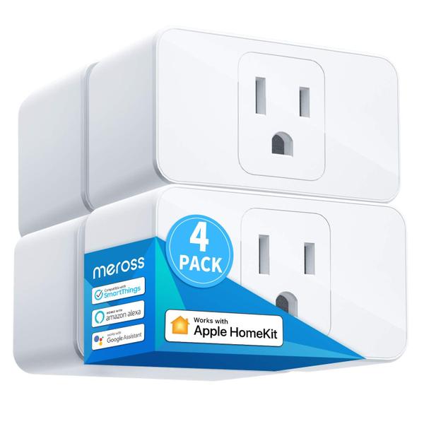 Imagem de Meross Smart Plug Mini, 15A &amp Confiável WiFi, Suporte Apple HomeKit, Siri, Alexa, Echo, Google Assistant, Nest Hub e SmartThings, App Control, Timer, No Hub Needed, 4 Pack