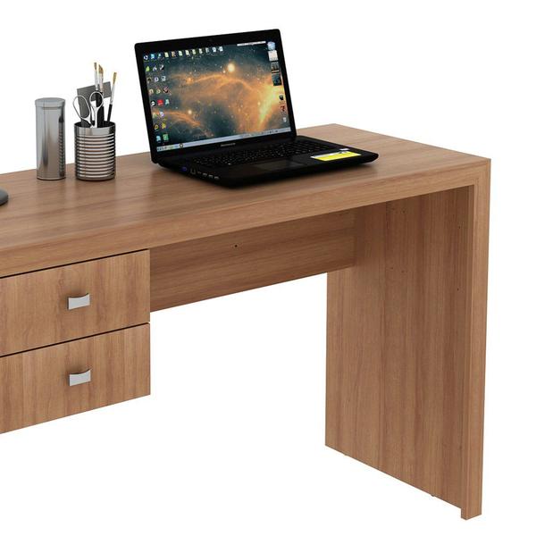 Imagem de Mesa 02 Gavetas ME4123 com  Armário 02 Portas ME4110 Amêndoa - Tecno Mobili