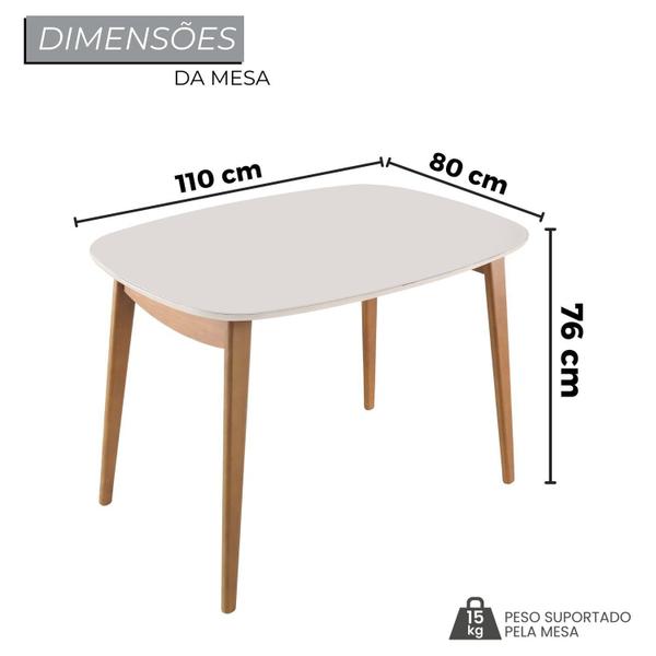 Imagem de Mesa 110x80cm Mdf Laqueado com Vidro Laqueado Ceci Yescasa