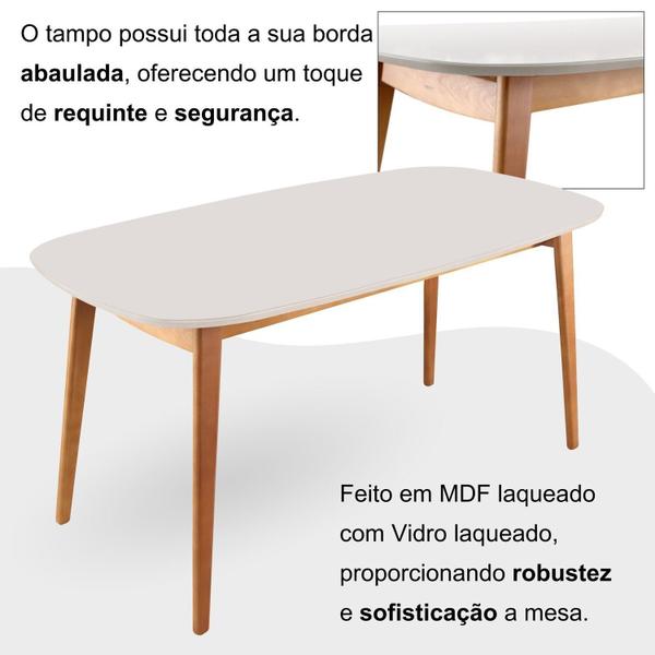 Imagem de Mesa 160x80cm Mdf Laqueado com Vidro Laqueado Ceci Yescasa