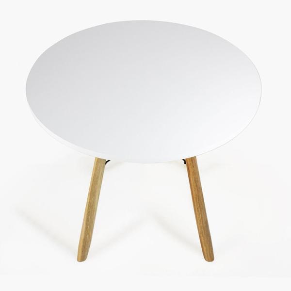 Imagem de Mesa 80cm Mdf 18 Mm Redonda Eiffel Cozinha Pés De Madeira