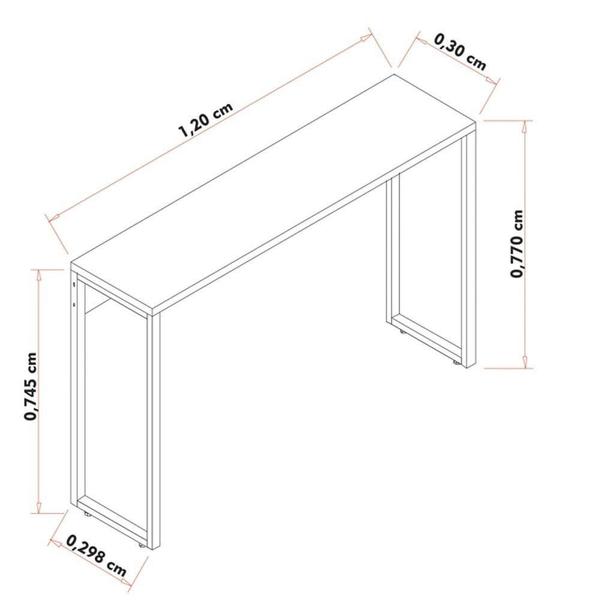 Imagem de Mesa 90 Aparador E Estante Studio Industrial Branco