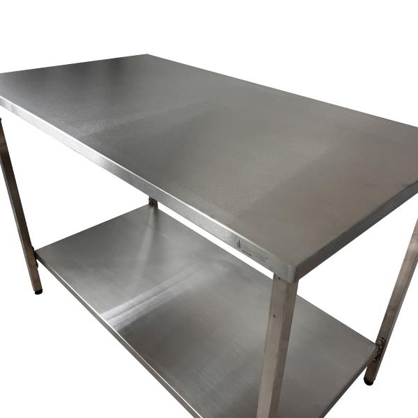 Imagem de Mesa Aço Inox Industrial 120x70x90 cm Plano Liso Nortinox