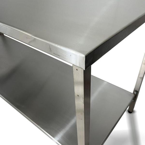 Imagem de Mesa Aço Inox Industrial 150x70x90 cm Plano Liso Nortinox