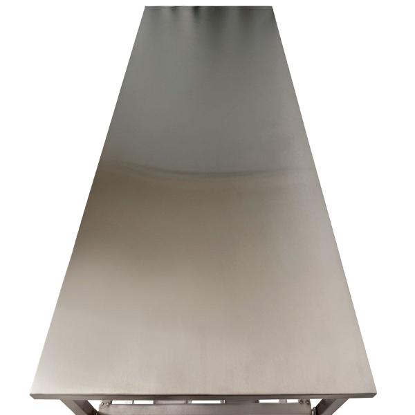 Imagem de Mesa Aço Inox Industrial 150x70x90 cm Prateleiro Duplo Fenestrado Nortinox