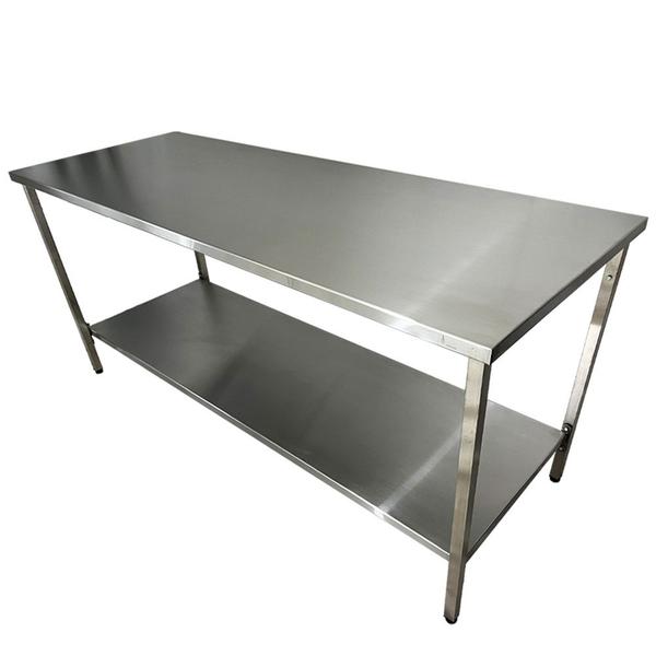 Imagem de Mesa Aço Inox Industrial 180x70x90 cm Plano Liso Nortinox