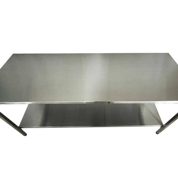Mesa Aço Inox Industrial 190x70x90 cm Plano Liso Nortinox Imagem de Mesa Aço Inox Industrial 190x70x90 cm Plano Liso Nortinox
