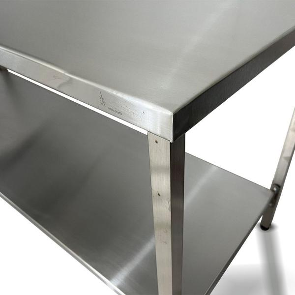 Mesa Aço Inox Industrial 190x70x90 cm Plano Liso Nortinox Imagem de Mesa Aço Inox Industrial 190x70x90 cm Plano Liso Nortinox