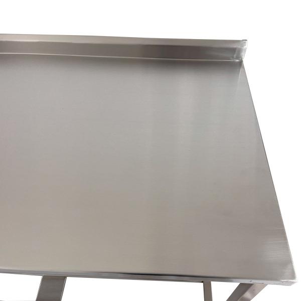 Imagem de Mesa Aço Inox Profissional 190x60x90 cm com Espelho e 1 Prateleira Fenestrada Nortinox