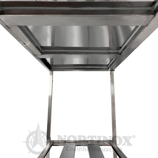 Mesa Aço Inox Profissional 190x70x90 cm com Espelho e 1 Prateleira Fenestrada Nortinox Imagem de Mesa Aço Inox Profissional 190x70x90 cm com Espelho e 1 Prateleira Fenestrada Nortinox