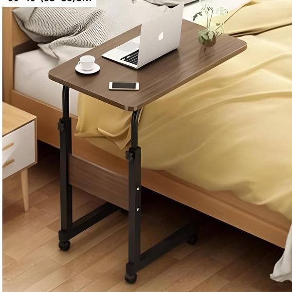 Imagem de Mesa ajustável multiuso com rodas para notebook sofá cama marrom