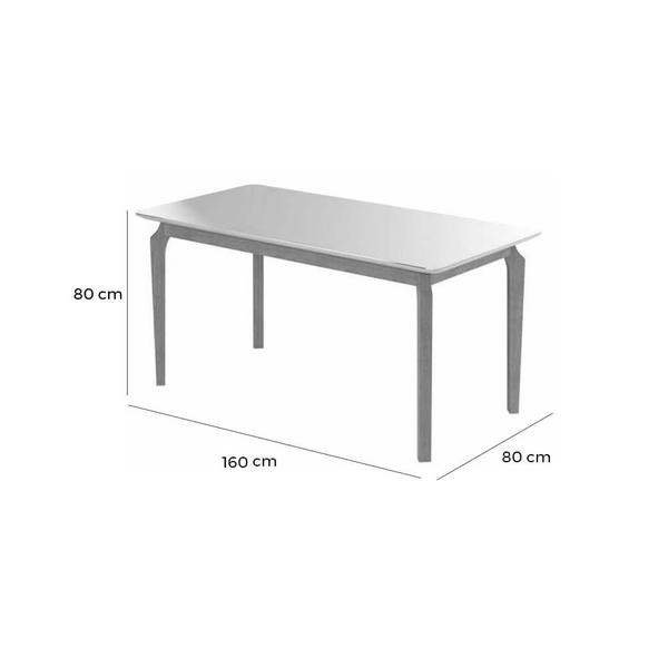 Imagem de Mesa Alegra 16080 COM Vidro JCM Cor Cinamomo Off White 